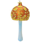 Morawski Large Gold Mushroom W/ Glittered Spots - 1 Glass Ornament 8 Inch, Glass - Ornament Toadstoll Fungi Spring Summer 19326 (60791)