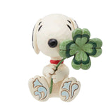 Jim Shore Snoopy Holding Clover Mini - One Figurine 2.5 Inch, Polyresin - Clover Peanuts 6014341 (60847)