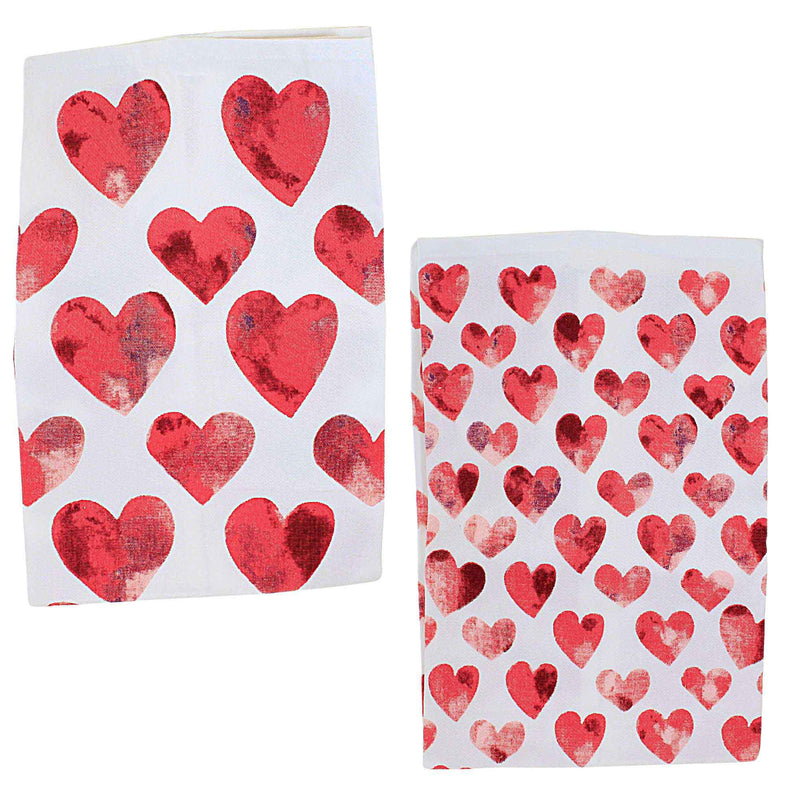 Ganz Heart Tea Towel - Two Towels 28 Inch, - Love Kitchen Cb179897 (60886)