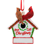 Kurt S. Adler Our 1St Christmas Birdhouse - One Ornament 3.75 Inch, Polyresin - Cardinals Personalize H5666 (60906)