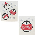 Abbott Holiday Penguin Dishcloth - Two Dishcloths 7.75 Inch, - Eco-Friendly 84Penguin (60917)