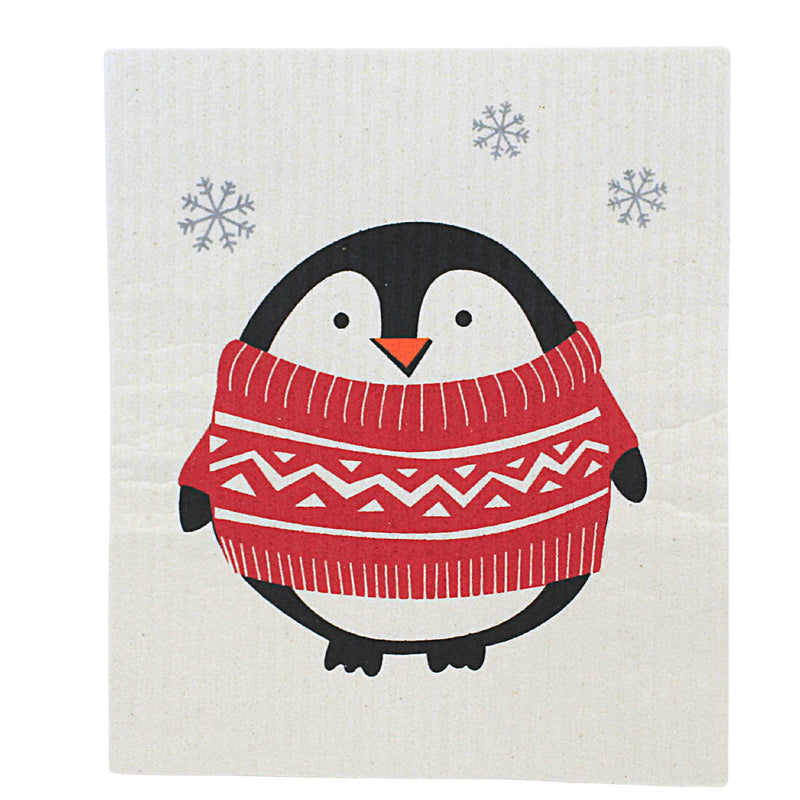 Abbott Holiday Penguin Dishcloth - - SBKGifts.com