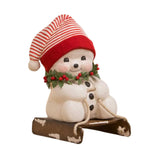 Bethany Lowe Down The Slopes Snowman Lg - One Figurine 11.75 Inch, Paper - Sled Christmas Holly Tj2334 (60943)