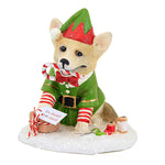 Bethany Lowe Wrapping It Up Corgie - One Figurine 3.5 Inch, Polyresin - Dog Ribbon Candy Canes Td2138 (60949)