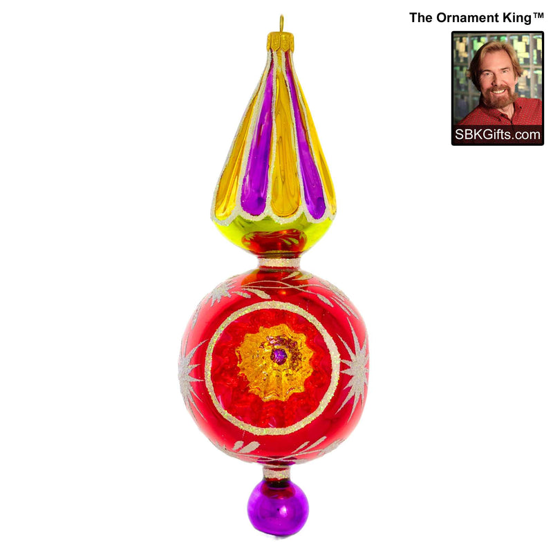 Preorder Hy 24 Buckingham - 1 Glass Ornament Inch, - Retro Ballon Reflector Double Drop 24 30122 (61035)
