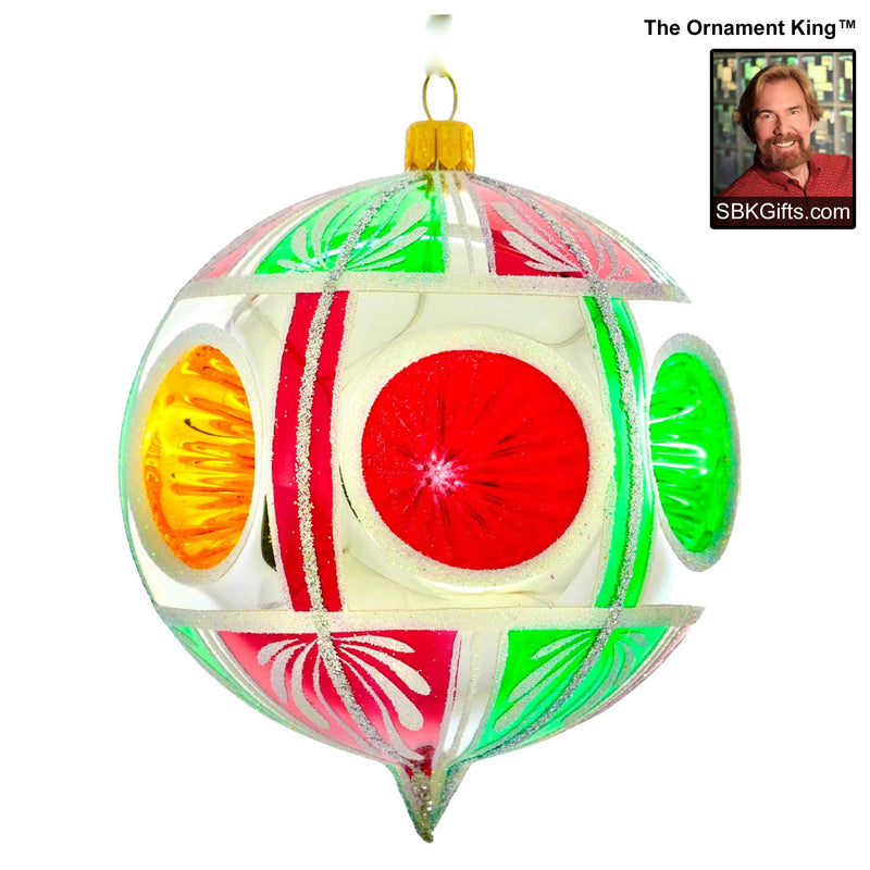 Preorder Hy 24 Holiday Reflections - 1 Glass Ornament Inch, - Multi Reflectors Ball Drop Ornament 24 30192 (61058)