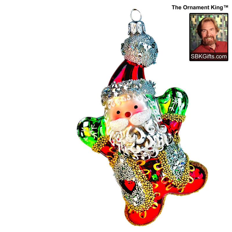 Preorder Hy 24 Santa Leaper - 1 Glass Ornament Inch, - Christmas Ornament 24 30294 (61089)