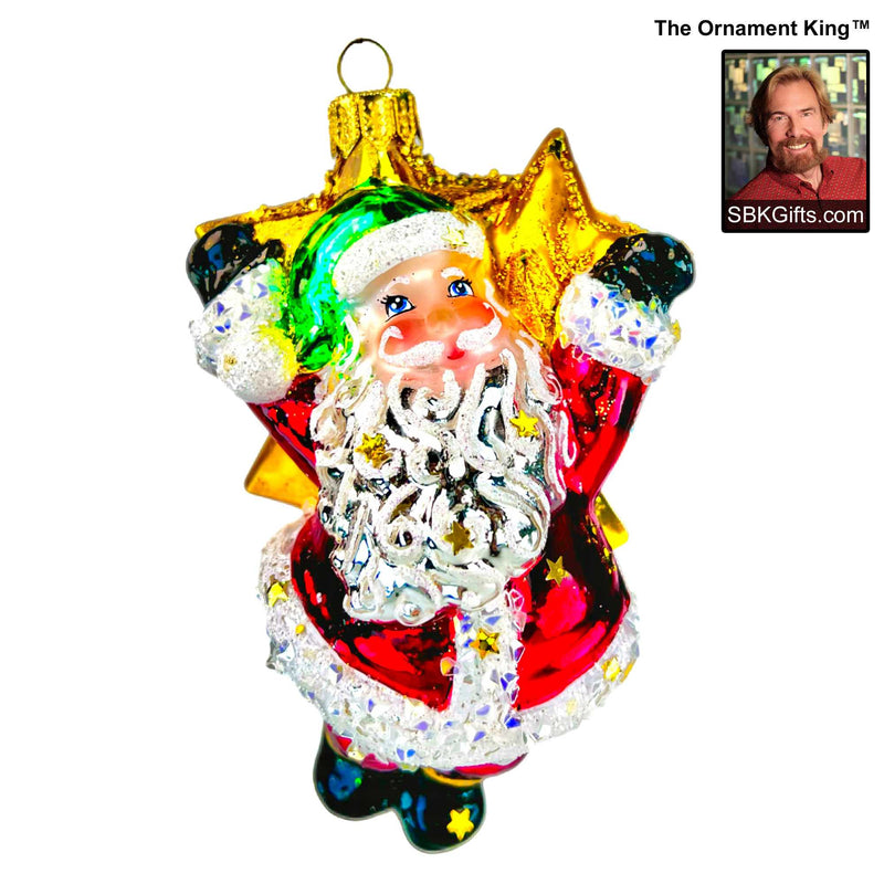 Preorder Hy 24 Starshine Nick - 1 Glass Ornament Inch, - Santa Christmas Ornament 24 30414 (61119)