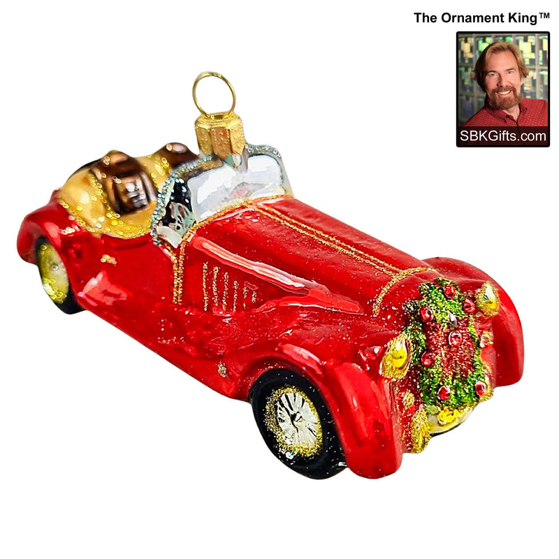 Preorder Hy 24 Ready Roadster - 1 Glass Ornament Inch, - Christmas Car Ornament 24 30471 (61130)
