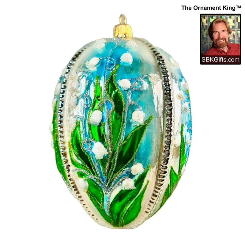Preorder Hy 24 Lily Fabergé - 1 Glass Ornament Inch, - Spring Easter Drop Egg Ornament 24 30481 (61132)