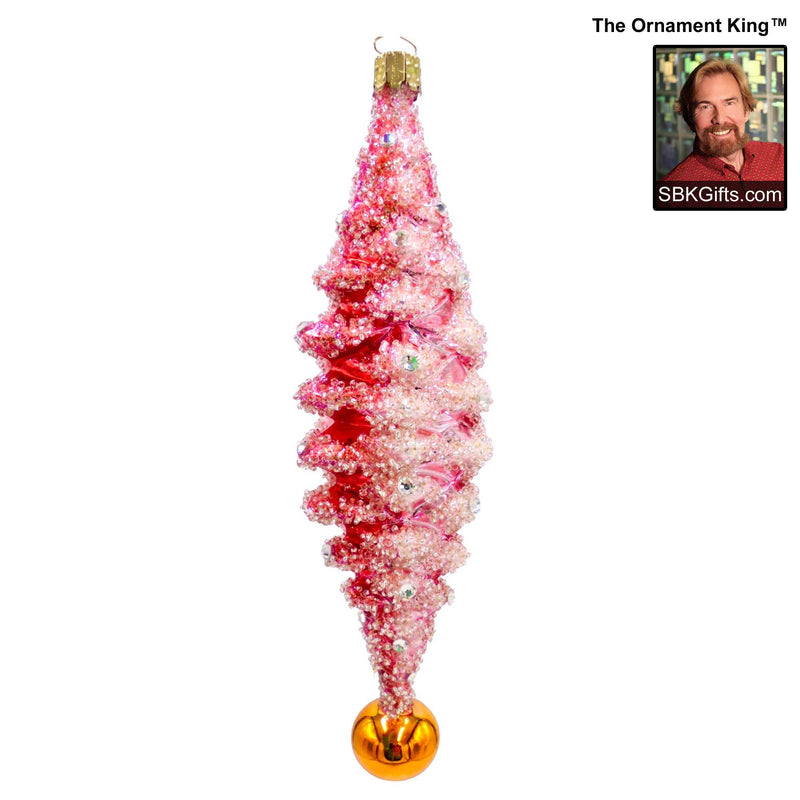 Preorder Hy 24 Crystal Cone - 1 Glass Ornament Inch, - Pine Cone Drop Ornament 24 30035 Pink (61169)