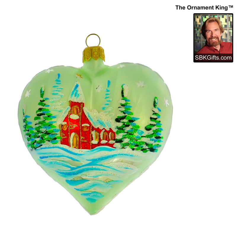 Preorder Hy 24 Country Heart '24 - 1 Glass Ornament Inch, - Vintage Ornament 24 30042 Green (61173)