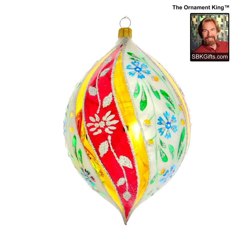 Preorder Hy 24 Meadow Lark '24 - 1 Glass Ornament Inch, - Floral Drop Ornament 24 30052 Red (61176)