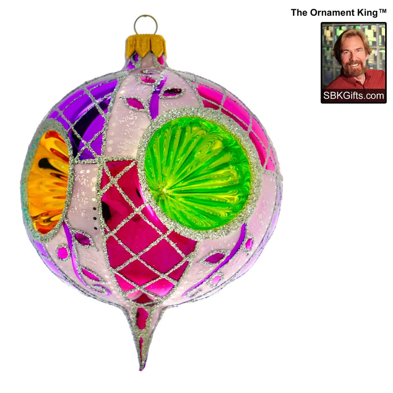 Preorder Hy 24 Holiday  Lisette '24 - 1 Glass Ornament Inch, - Four Reflectors Drop Ornament 24 30062 Purle (61178)
