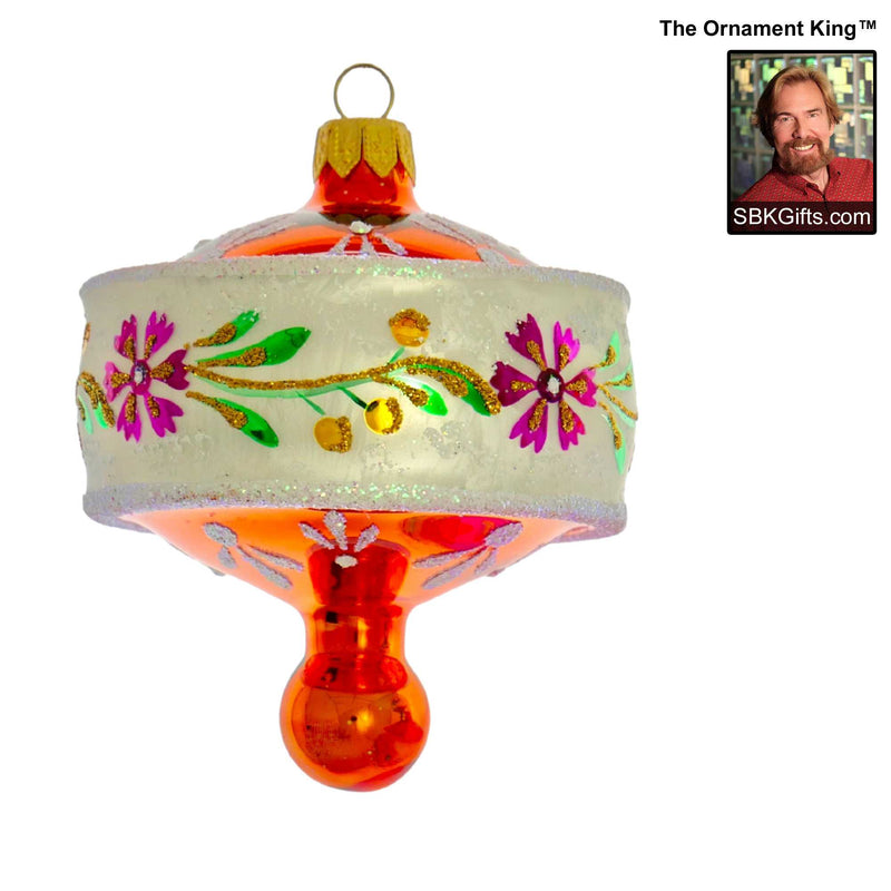 Preorder Hy 24 Rose Elegans Deluxe '24 - 1 Glass Ornament Inch, - Spin Top Drop Ornament 24 30072 Red (61179)