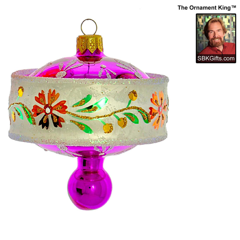 Preorder Hy 24 Rose Elegans Deluxe '24 - 1 Glass Ornament Inch, - Spin Top Drop Ornament 24 30072 Purple (61180)