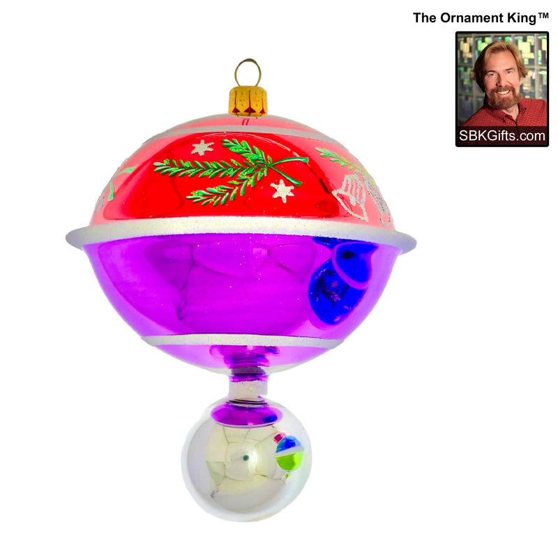 Preorder Hy 24 Old Country Top '24 - 1 Glass Ornament Inch, - Retro Ball Drop Ornament 24 30082 Red (61182)