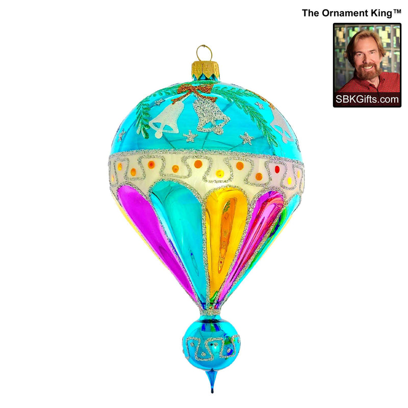 Preorder Hy 24 Spin Top - 1 Glass Ornament Inch, - Vintage Ballon Drop Ornament 24 30212 Blue (61206)