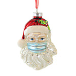 Cody Foster Santa With Mask - One Ornament 4.5 Inch, Glass - Pandemic Quarantine Christmas Go8058nf (61263)