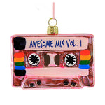 Cody Foster Awesome Mix Tape Pink - 1 Ornament 2.25 Inch, Glass - Christmas Music  Vintage Go8387p (61293)