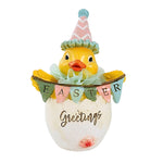 Transpac Chick In Party Hat - One Easter Figurine 7 Inch, Polyresin - Easter Greetings Egg A5927single (61299)