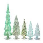 Cody Foster Winter  Green Hued Glass Trees Set / 5 - - SBKGifts.com