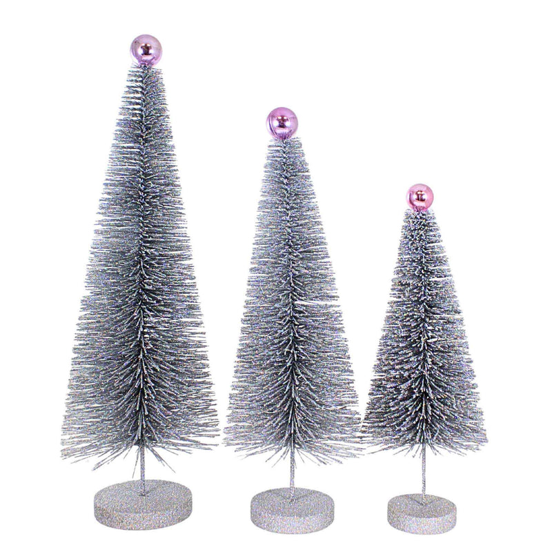 Cody Foster Silver Glitter Trees 3 Pc Set - - SBKGifts.com