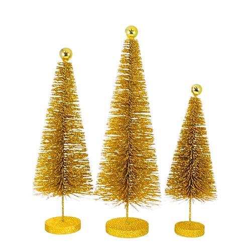 Cody Foster Gold Glitter Trees 3 Pc Set - - SBKGifts.com