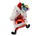Preorder De Carlini 24 Jolly Jig Santa Claus With Sack - 1 Glass Ornament Inch, - Handmade Ornament Italy Mgd020 (61356)