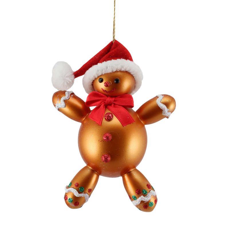 Preorder De Carlini 24 Plump Christmas Gingerbread Man - 1 Glass Ornament Inch, - Handmade Ornament Italy Mgd025 (61361)
