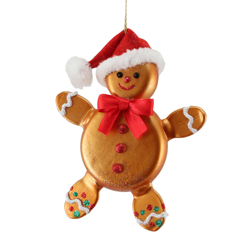 Preorder De Carlini 24 Flat Christmas Gingerbread Man - 1 Glass Ornament Inch, - Handmade Ornament Italy Mgd026 (61362)