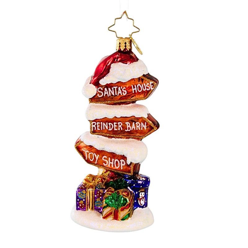 Christopher Radko Company Points Of Interest - One Ornament 4.25 Inch, Glass - Signs Gifts Candy Cane Pole 1018951 (61388)