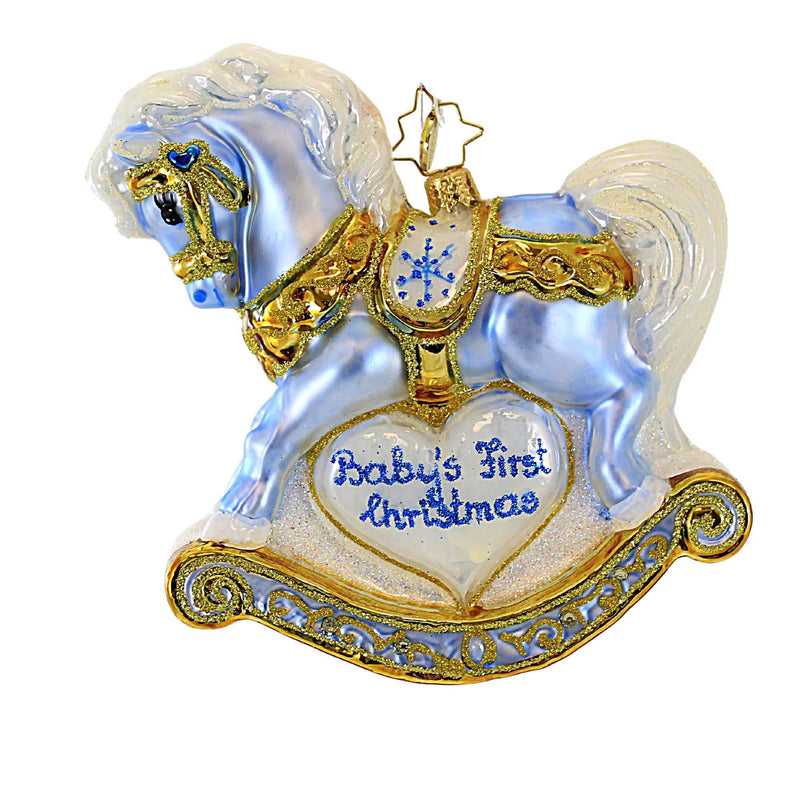 Christopher Radko Company Baby's First Christmas Foal - 1 Glass Ornament 5 Inch, Glass - Ornament Baptism Birth 1St 1020687 (61661)