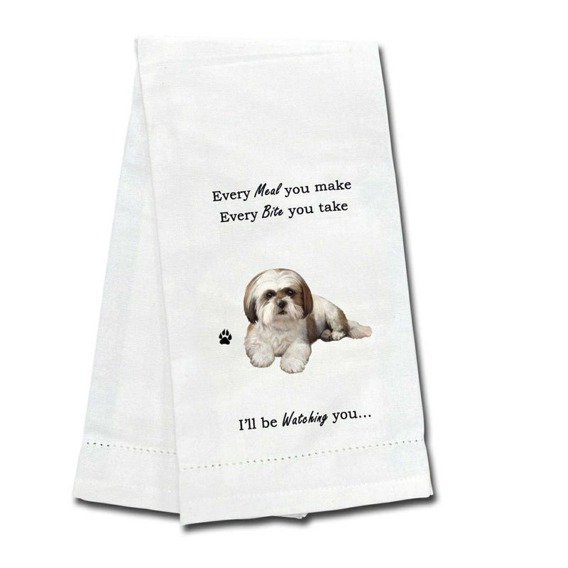 E & S Imports Shih Tzu Tan/Wht Kitchen Towel - One Towel 26 Inch, - Dog Puppy Paw 71187 (61744)