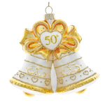 Noble Gems 50Th Anniversary Bell - One Ornament 4 Inch, Glass - Gold Love Commitment Nbx0107 (61986)