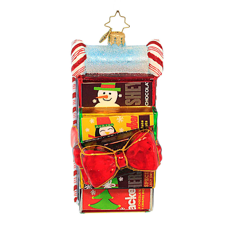 Christopher Radko Company Hershey's Sweetest Sleigh - One Ornament 5.75 Inch, Glass - Chocolate Candy Peppermint 1020500 (62008)