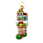 Christopher Radko Company Merry Home Memories - One Ornament 5.5 Inch, Glass - Stocking Bell 1020849 (62010)