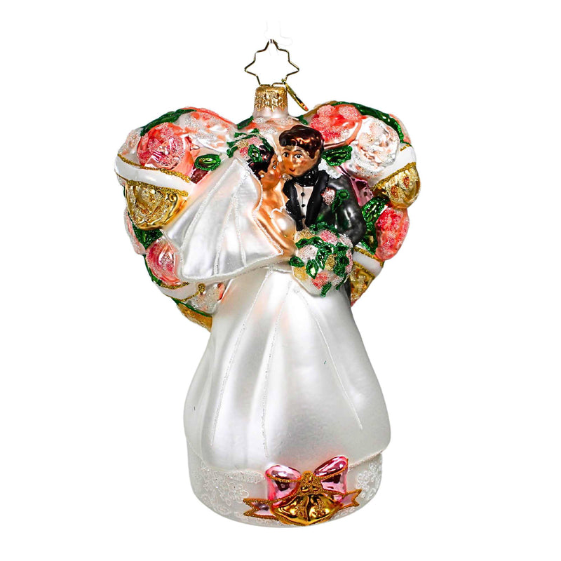 Christopher Radko Company Love Is In The Air - One Ornament 6.25 Inch, Glass - Bride Groom Wedding 1021105 (62014)