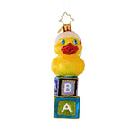 Christopher Radko Company New Duck On The Block - One Ornament 4.75 Inch, Glass - Baby Christmas Santa Hat 1017198A (62041)