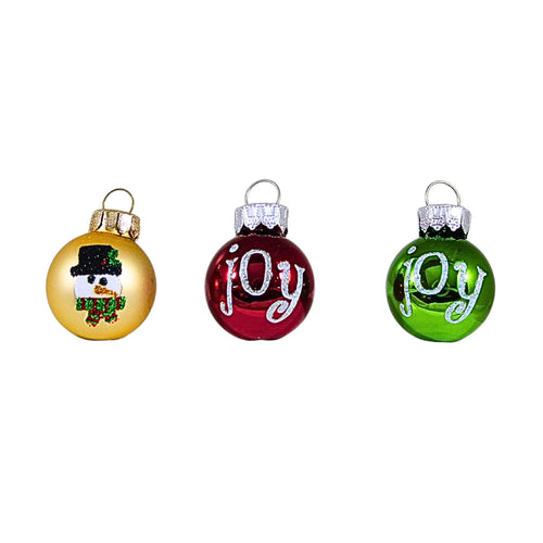 Craftoutlet.Com Snowman Joy Mini Ball Ornament Set - - SBKGifts.com