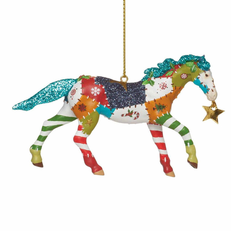 Trail Of Painted Ponies Holiday Patchwork Pony - One Ornament 2.75 Inch, Polyresin - Artist: Janet Snyder Ornament 6012854 (Ene6012854)
