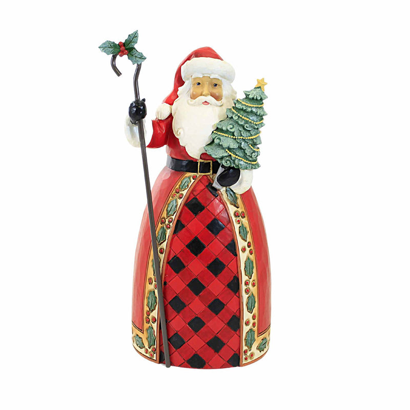 Jim Shore Christmas Traditions - One Figurine 9.5 Inch, Resin - Highland Glen Santa Tree Cane 6012864 (Ene6012864)