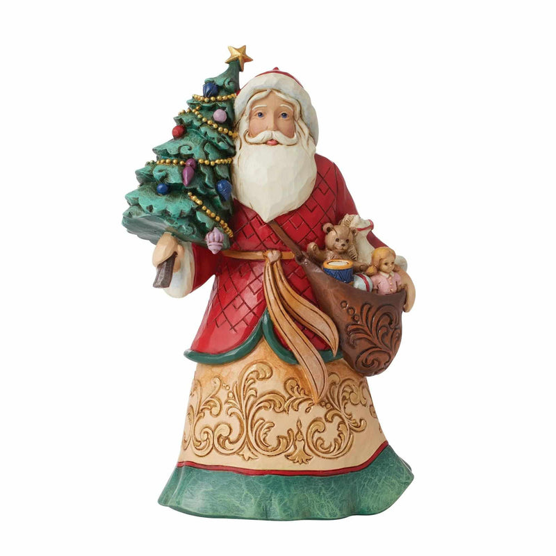 Sharing Merriment And Cheer - One Figurine 8.0 Inch, Resin - Santa Tree Toy Bag 6012904 (Ene6012904)