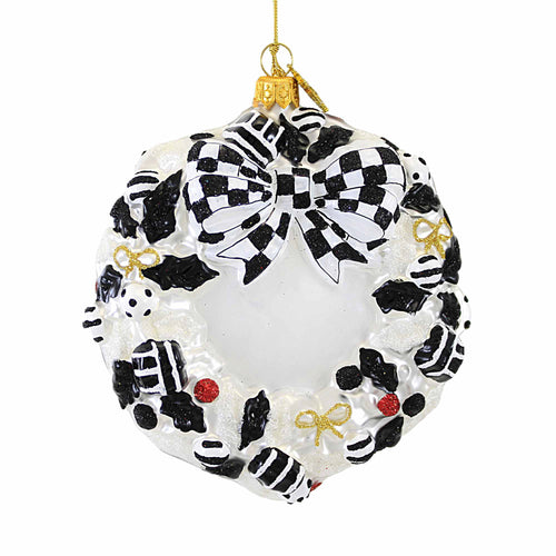 Huras Family Black And White Delight Merry Christmas Wreath - - SBKGifts.com