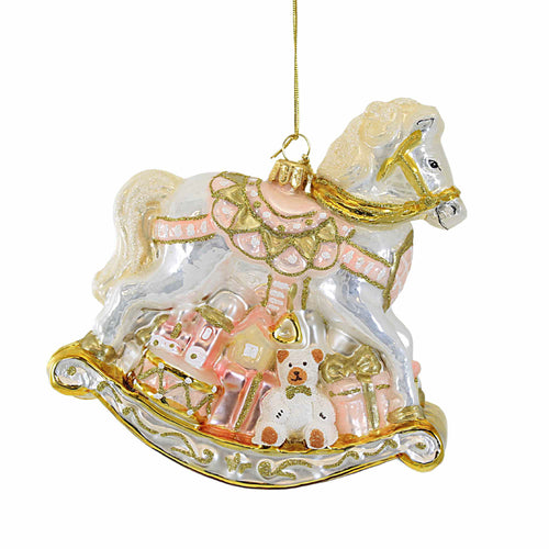 Huras Family Fancy Pink Rocking Horse With Gifts - - SBKGifts.com