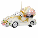 Huras Family Wedding Convertible - 1 Glass Ornament 3.00 Inch, Glass - Ornament Balloons Automobile Bride Groom Hf900 (Hur900)