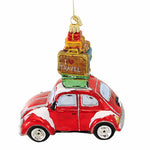 Huras Family I Love Travel Car - One Ornament 5.0 Inch, Glass - Christmas Suitcases Hf956 (Hur956)
