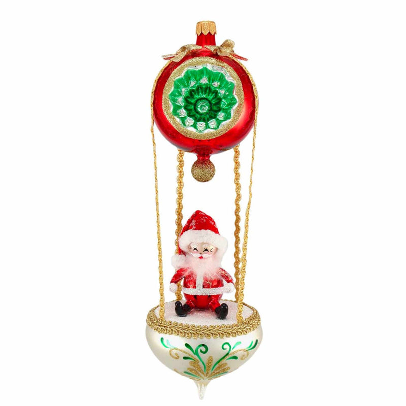 Heartfully Yours Up, Up And Away - A Variation Single Digit Limited Edition - 1 Glass Ornament 9 Inch, Glass - Italian Free Blown Santa Ornament 23268A (60408)