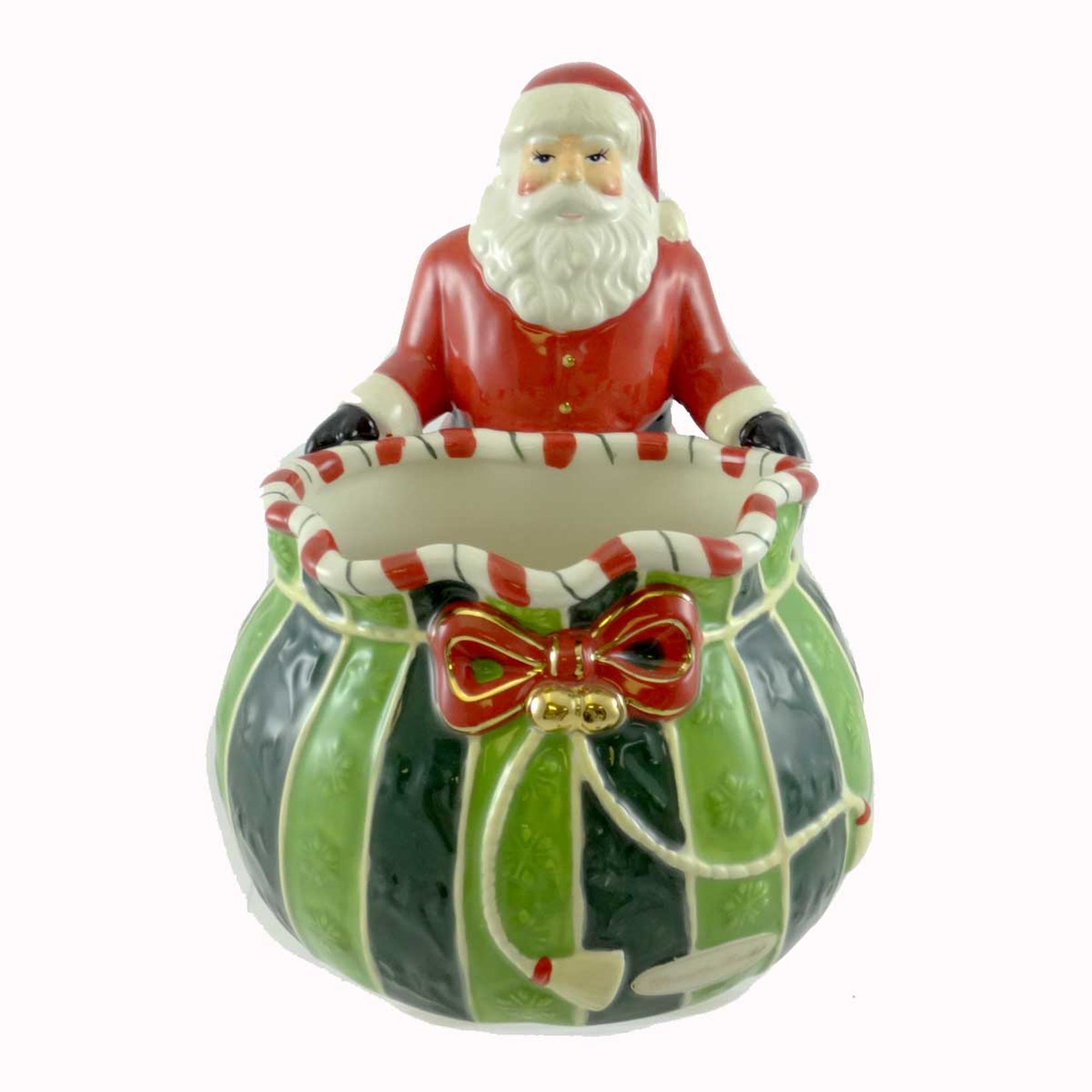 Christopher Radko Splendid Santa Candy Bowl Ceramic Home For