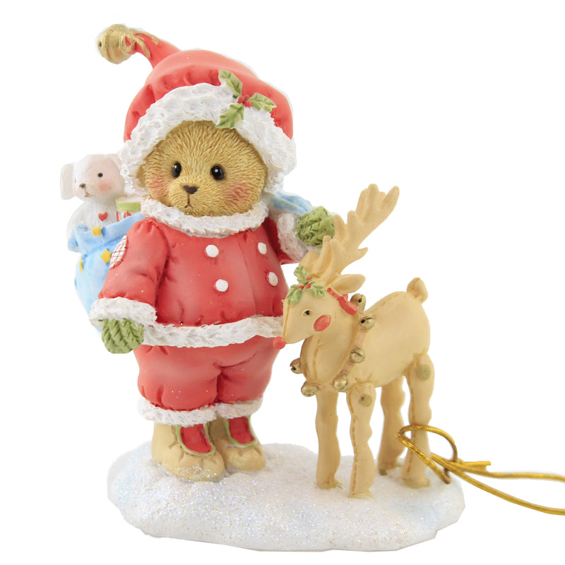 Cherished Teddies William Santa Figurine - One Figurine 4 Inch, Polyresin - Teddy Bear Reindeer Christmas 134209 (50731)